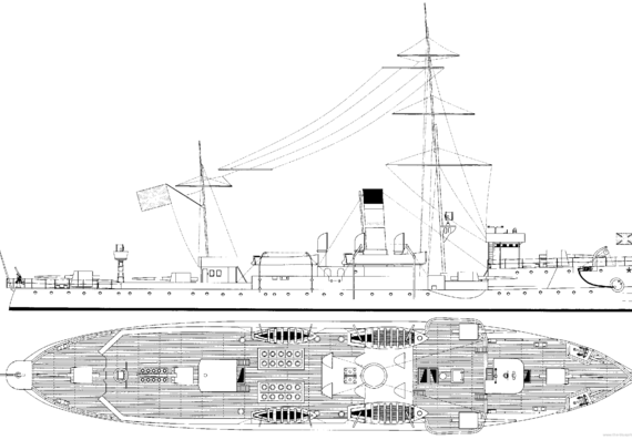 USSR ship Krasnoye Znamya [Gunboat] (1927) - drawings, dimensions, pictures